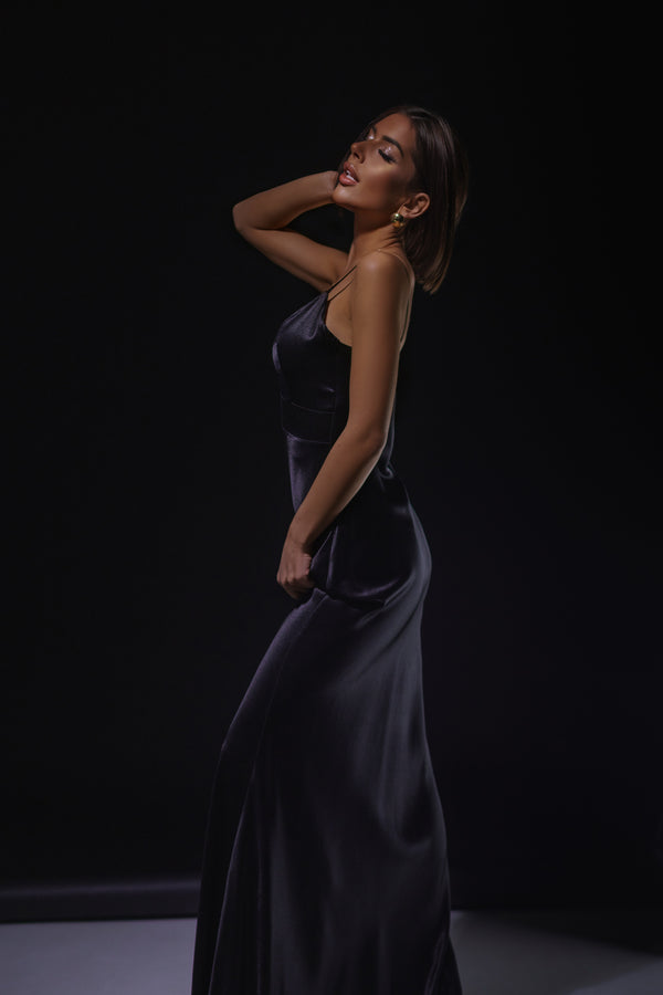 Black Cocktail Dress – Viscose & Silk